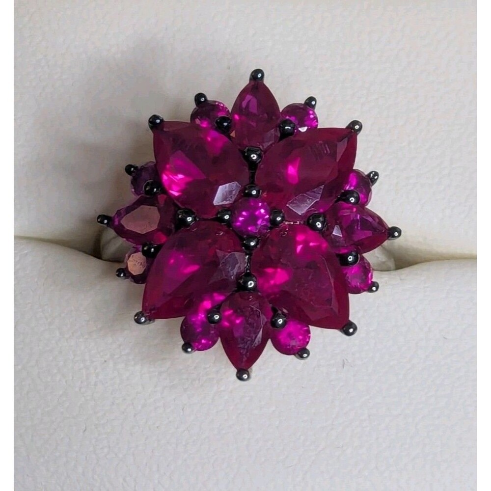 Lab Created Ruby Cocktail Ring - Size 9.5 - image 4